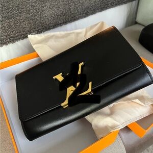 Luxury Black Leather Clutch